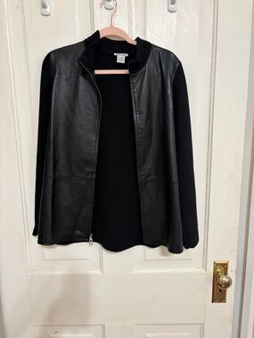Birch hill leather and merino wool jacket size XL